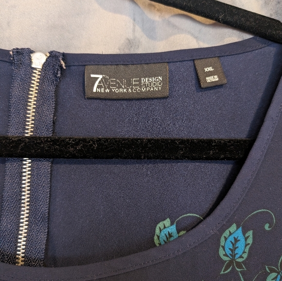 New York and Company Bohemian Blouse with Cap Sleeves - Picture 4 of 5